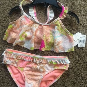 Breaking Waves little girls bikini set. Colorful. NWT